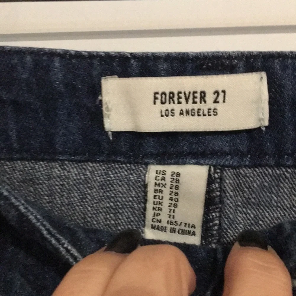 Forever 21 button down denim jean mini skirt